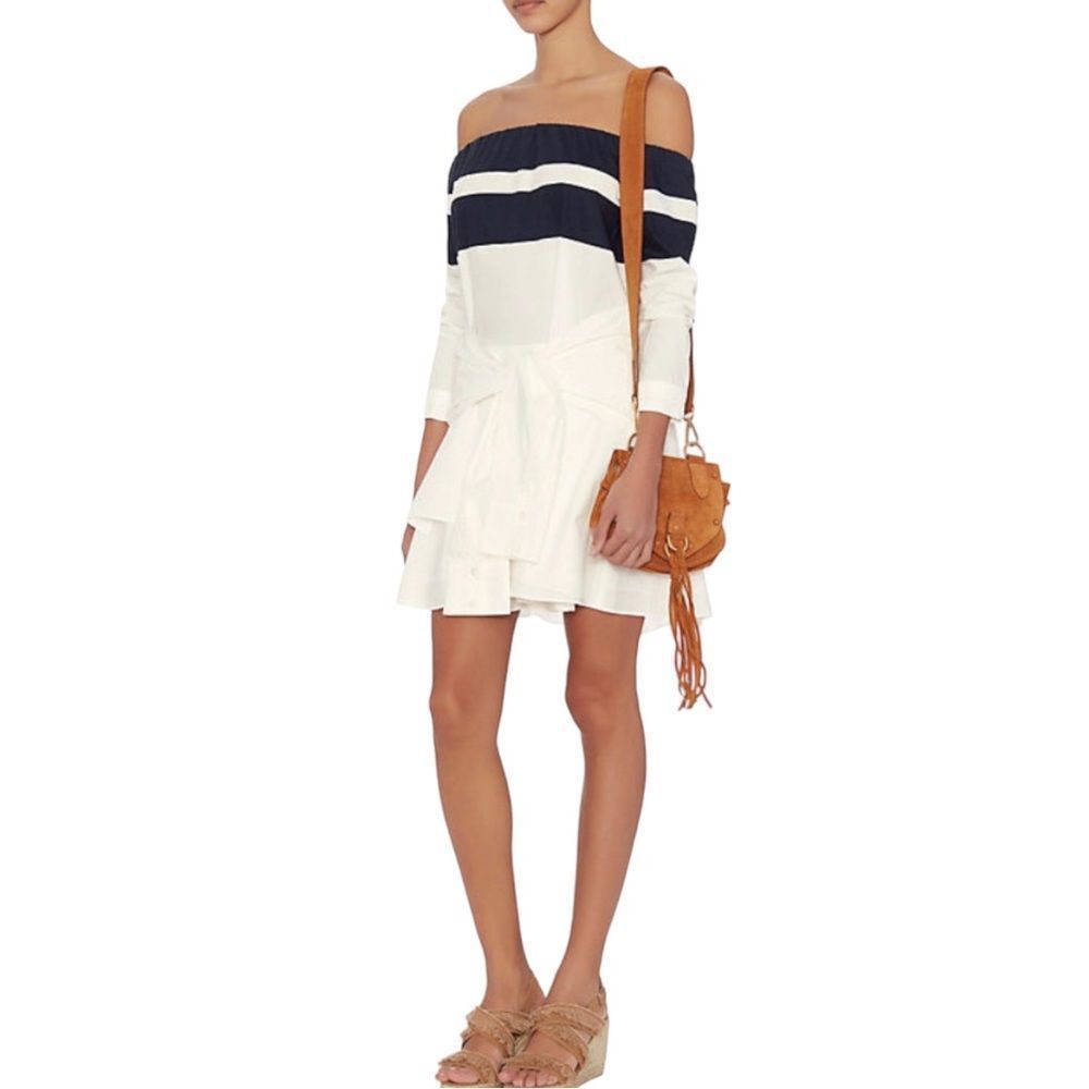 10 Crosby Derek Lam | Intermix Exclusive Off The Shoulder Shirtdress | Size 4